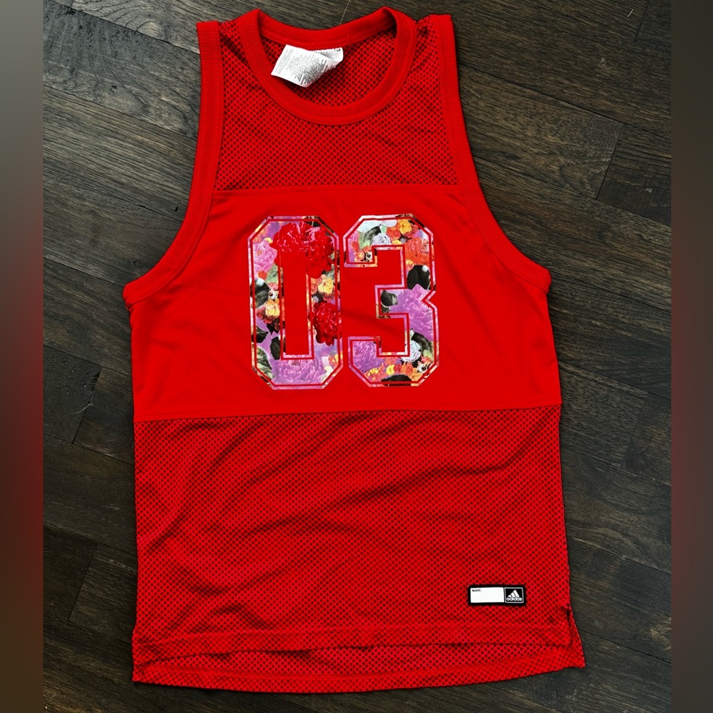 Adidas floral mesh jersey